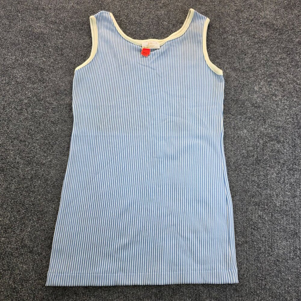 Vintage Lori Lynn Striped Tank Top S Blue Knitted USA Coquette Indie Casual 90s